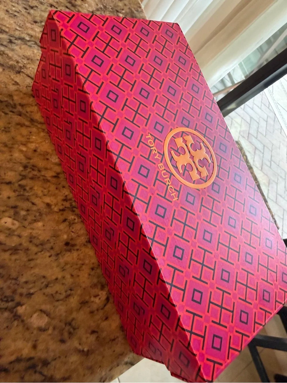 Tory Burch Black Leather Logo Thong Sandals
